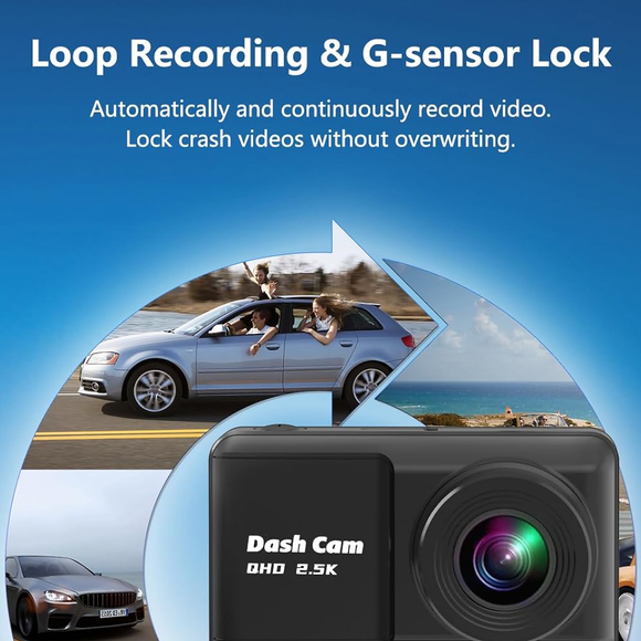 Orskey Q5 Dash Camera with Rear Camera Black