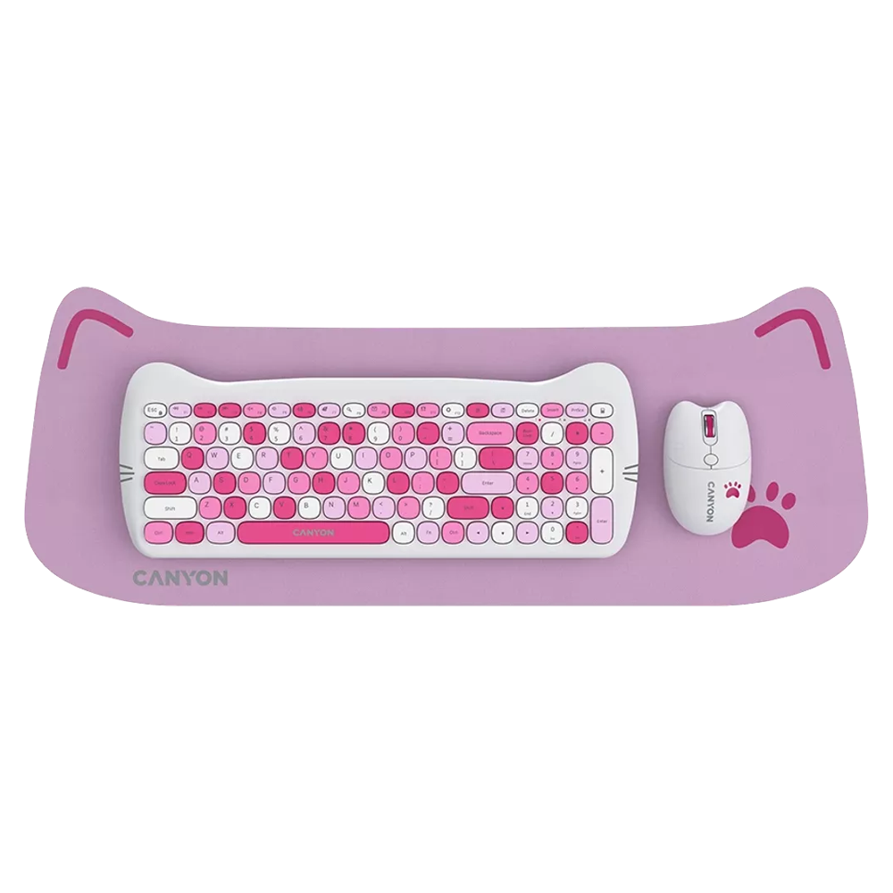 Canyon Wireless Keyboard+Mouse Kitty Edition HSET-W6 - 0