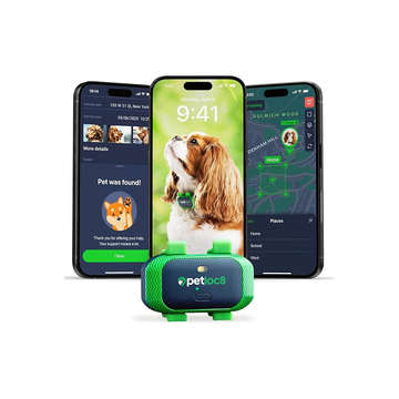 Petloc8 Pet GPS Tracker Green & Black